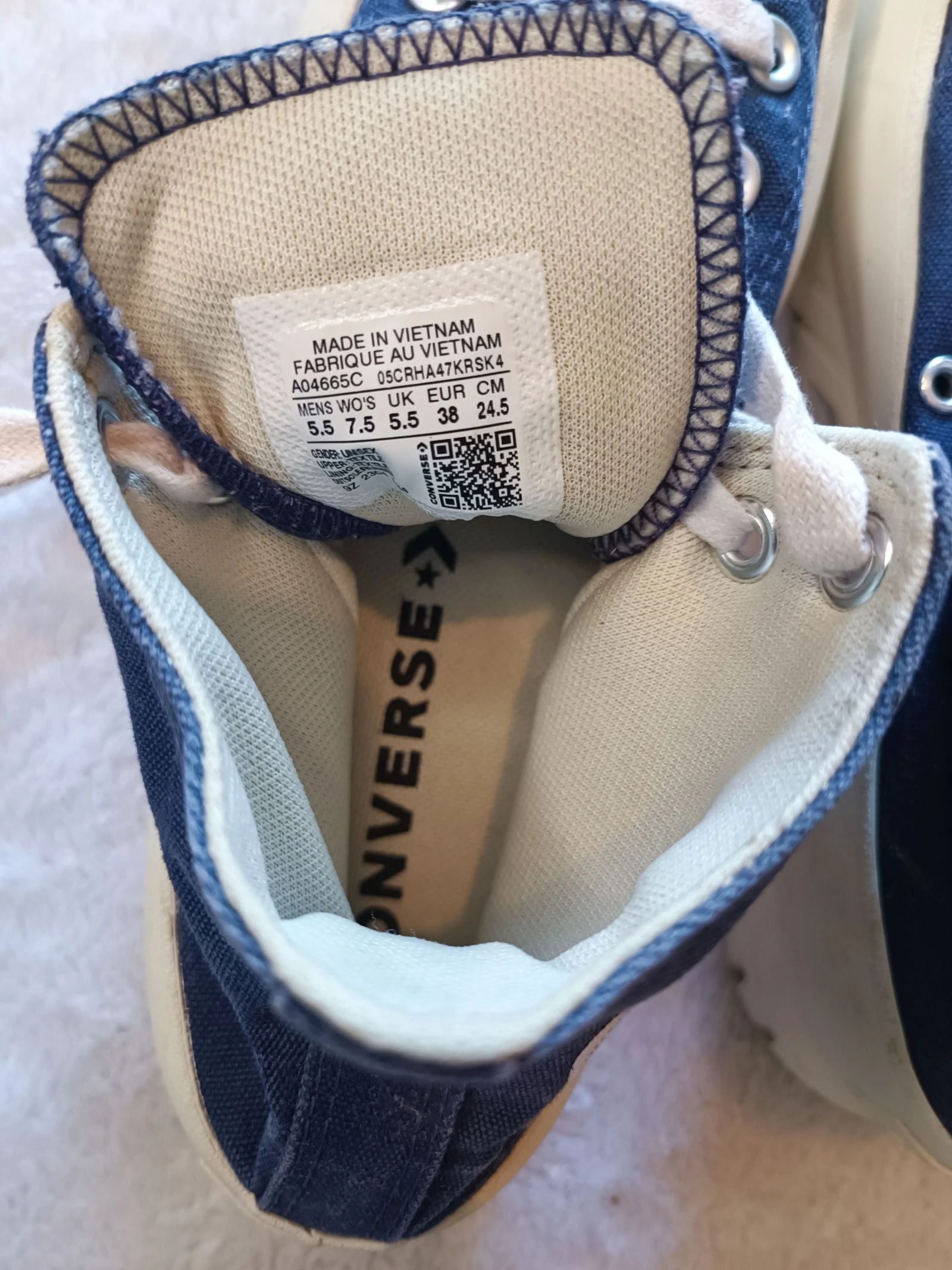 Pair of Converse All Star Chuck Taylor in good condition size 38 navy blue color platform sole – photo 8